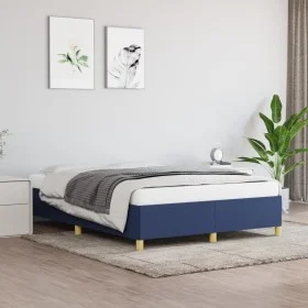 Blue taupe gray fabric bed frame 140x200 cm by vidaXL, Beds and slatted bases - Ref: Foro24-347171, Price: 112,13 €, Discount: %