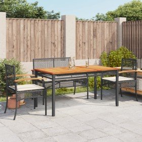 Set de muebles jardín 5 pzas con cojines ratán sintético negro en Conjuntos de jardín | Comprar online en Foro24