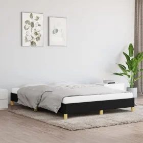 Bettgestell aus schwarzem Stoff, 140 x 190 cm von vidaXL, Betten und Lattenroste - Ref: Foro24-346812, Preis: 127,76 €, Rabat...