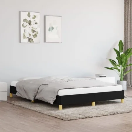 Black fabric bed frame 140x190 cm by vidaXL, Beds and slatted bases - Ref: Foro24-346812, Price: 127,76 €, Discount: %