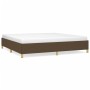 Dark brown fabric bed frame 200x200 cm by vidaXL, Beds and slatted bases - Ref: Foro24-347192, Price: 132,83 €, Discount: %