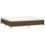 Dark brown fabric bed frame 200x200 cm by vidaXL, Beds and slatted bases - Ref: Foro24-347192, Price: 124,62 €, Discount: %