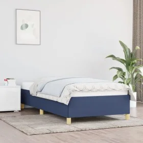 Blue fabric bed frame 90x190 cm by vidaXL, Beds and slatted bases - Ref: Foro24-347131, Price: 72,48 €, Discount: %