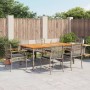 Set comedor jardín 7 pzas y cojines ratán sintético gris