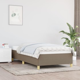 Estructura de cama de tela gris taupe 100x200 cm