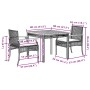 Set comedor de jardín 3 pzas con cojines ratán sintético beige