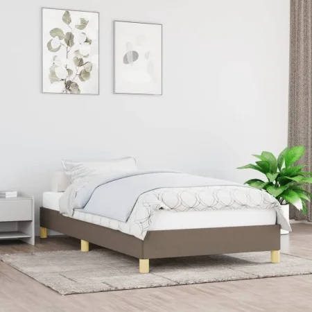 Taupe gray fabric bed frame 90x190 cm by vidaXL, Beds and slatted bases - Ref: Foro24-346782, Price: 77,23 €, Discount: %