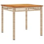 Set comedor de jardín 5 pzas con cojines ratán sintético beige