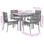 Set comedor de jardín 5 pzas con cojines ratán sintético beige