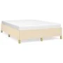 Cream fabric bed frame 140x190 cm by vidaXL, Beds and slatted bases - Ref: Foro24-347162, Price: 133,83 €, Discount: %