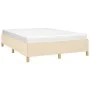 Cream fabric bed frame 140x190 cm by vidaXL, Beds and slatted bases - Ref: Foro24-347162, Price: 133,83 €, Discount: %