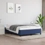 Estructura de cama de tela azul 140x190 cm de vidaXL, Camas y somieres - Ref: Foro24-347064, Precio: 110,27 €, Descuento: %