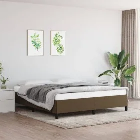 Brown fabric bed frame 160x200 cm by vidaXL, Beds and slatted bases - Ref: Foro24-347077, Price: 123,77 €, Discount: %
