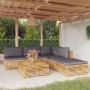 Juego muebles de jardín 6 piezas y cojines madera maciza teca de vidaXL, Conjuntos de jardín - Ref: Foro24-3100896, Precio: 9...