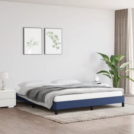 Blue fabric bed frame 160x200 cm by vidaXL, Beds and slatted bases - Ref: Foro24-346734, Price: 104,29 €, Discount: %