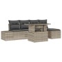 Conjunto de sofá de jardín con cojín 6 pcs Gris claro