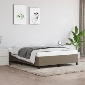 Taupe gray fabric bed frame 140x200 cm by vidaXL, Beds and slatted bases - Ref: Foro24-347070, Price: 150,31 €, Discount: %