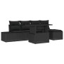 Conjunto de sofá de jardín con cojín 6 pcs Negro