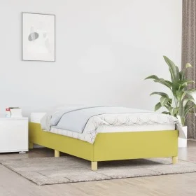 Green fabric bed frame 90x200 cm by vidaXL, Beds and slatted bases - Ref: Foro24-347140, Price: 73,27 €, Discount: %
