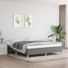 Estructura de cama de tela gris oscuro 160x200 cm de vidaXL, Camas y somieres - Ref: Foro24-347174, Precio: 121,91 €, Descuen...
