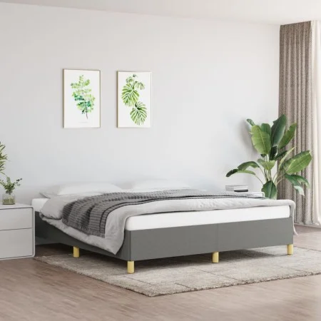 Dark gray fabric bed frame 160x200 cm by vidaXL, Beds and slatted bases - Ref: Foro24-347174, Price: 123,63 €, Discount: %