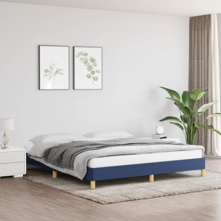Estructura de cama tela azul 180x200 cm de vidaXL, Camas y somieres - Ref: Foro24-346840, Precio: 136,23 €, Descuento: %