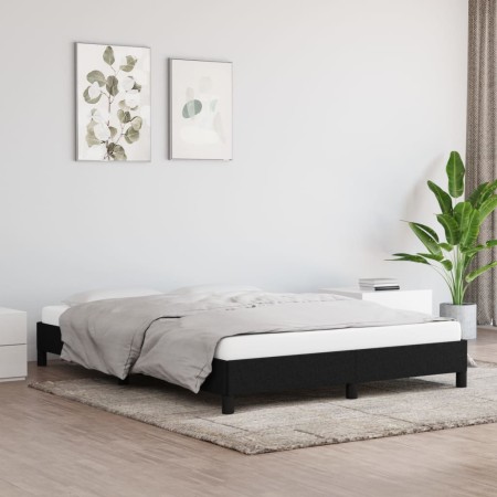 Estructura de cama de tela negro 140x190 cm de vidaXL, Camas y somieres - Ref: Foro24-346714, Precio: 115,28 €, Descuento: %