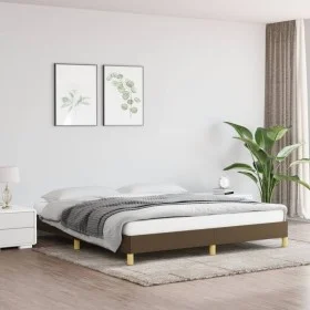 Dark brown fabric bed frame 180x200 cm by vidaXL, Beds and slatted bases - Ref: Foro24-346837, Price: 112,63 €, Discount: %
