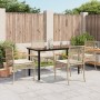 Set comedor de jardín 5 pzas con cojines ratán sintético beige