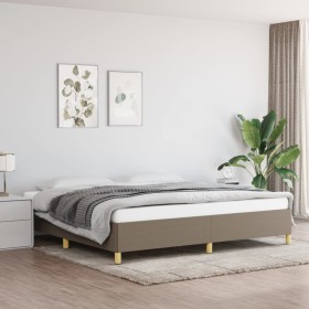 Estructura de cama de tela gris taupe 200x200 cm