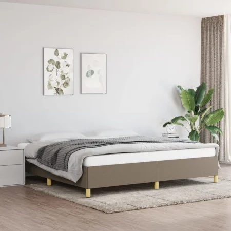 Estructura de cama de tela gris taupe 200x200 cm de vidaXL, Camas y somieres - Ref: Foro24-347193, Precio: 171,90 €, Descuent...
