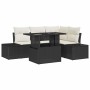 Conjunto de sofá de jardín 5 pcs Negro y crema 100 x 55 x 73 cm