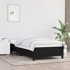 Estructura de cama de tela negro 90x190 cm