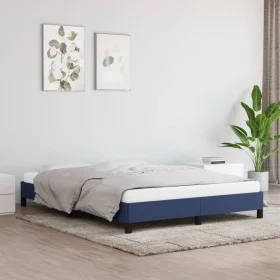 Blue fabric bed frame 140x190 cm by vidaXL, Beds and slatted bases - Ref: Foro24-346718, Price: 99,14 €, Discount: %