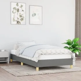 Dark gray fabric bed frame 100x200 cm by vidaXL, Beds and slatted bases - Ref: Foro24-346795, Price: 71,80 €, Discount: %