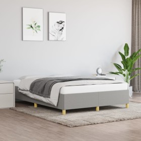 Estructura de cama de tela gris claro 140x190 cm