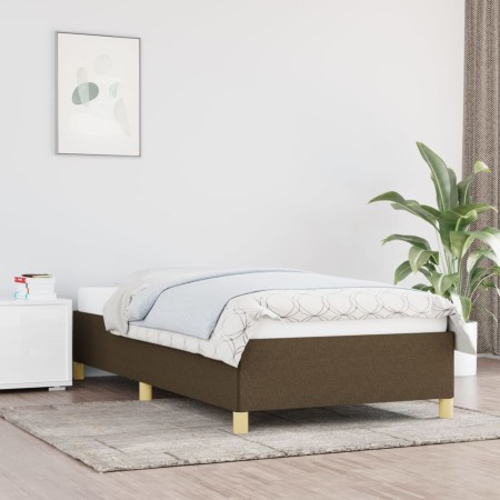 Estructura de cama de tela marrón 100x200 cm de vidaXL, Camas y somieres - Ref: Foro24-347144, Precio: 76,12 €