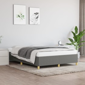Estructura de cama de tela gris oscuro 140x200 cm