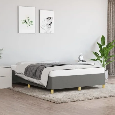 Dark gray fabric bed frame 140x200 cm by vidaXL, Beds and slatted bases - Ref: Foro24-347166, Price: 114,22 €, Discount: %