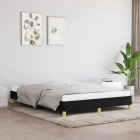 Black fabric bed frame 140x200 cm by vidaXL, Beds and slatted bases - Ref: Foro24-346820, Price: 109,89 €, Discount: %