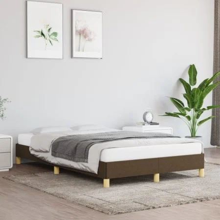Dark brown fabric bed frame 120x200 cm by vidaXL, Beds and slatted bases - Ref: Foro24-346805, Price: 96,00 €, Discount: %