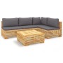 5-teiliges Gartenmöbel-Set und Kissen aus massivem Teakholz von vidaXL, Gartensets - Ref: Foro24-3100902, Preis: 862,22 €, Ra...