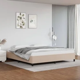 Cappuccino synthetic leather bed frame 200x200 cm by vidaXL, Beds and slatted bases - Ref: Foro24-347274, Price: 168,94 €, Di...