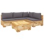 5-teiliges Gartenmöbel-Set und Kissen aus massivem Teakholz von vidaXL, Gartensets - Ref: Foro24-3100902, Preis: 862,22 €, Ra...