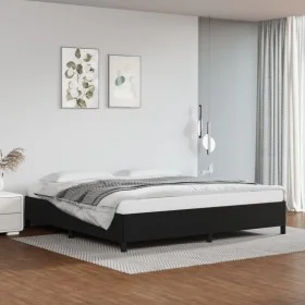 Black synthetic leather bed frame 200x200 cm by vidaXL, Beds and slatted bases - Ref: Foro24-347269, Price: 158,05 €, Discoun...