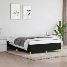 Bettgestell aus schwarzem Stoff, 140 x 190 cm von vidaXL, Betten und Lattenroste - Ref: Foro24-347159, Preis: 101,24 €, Rabat...