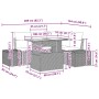 Conjunto de sofá de jardín 5 pcs Gris 100 x 55 x 73 cm