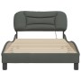 Estructura cama con LED sin colchón tela gris oscuro 90x200 cm