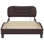 Estructura cama con LED sin colchón marrón oscuro 100x200 cm