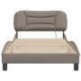 Estructura cama con LED sin colchón tela gris taupe 100x200 cm